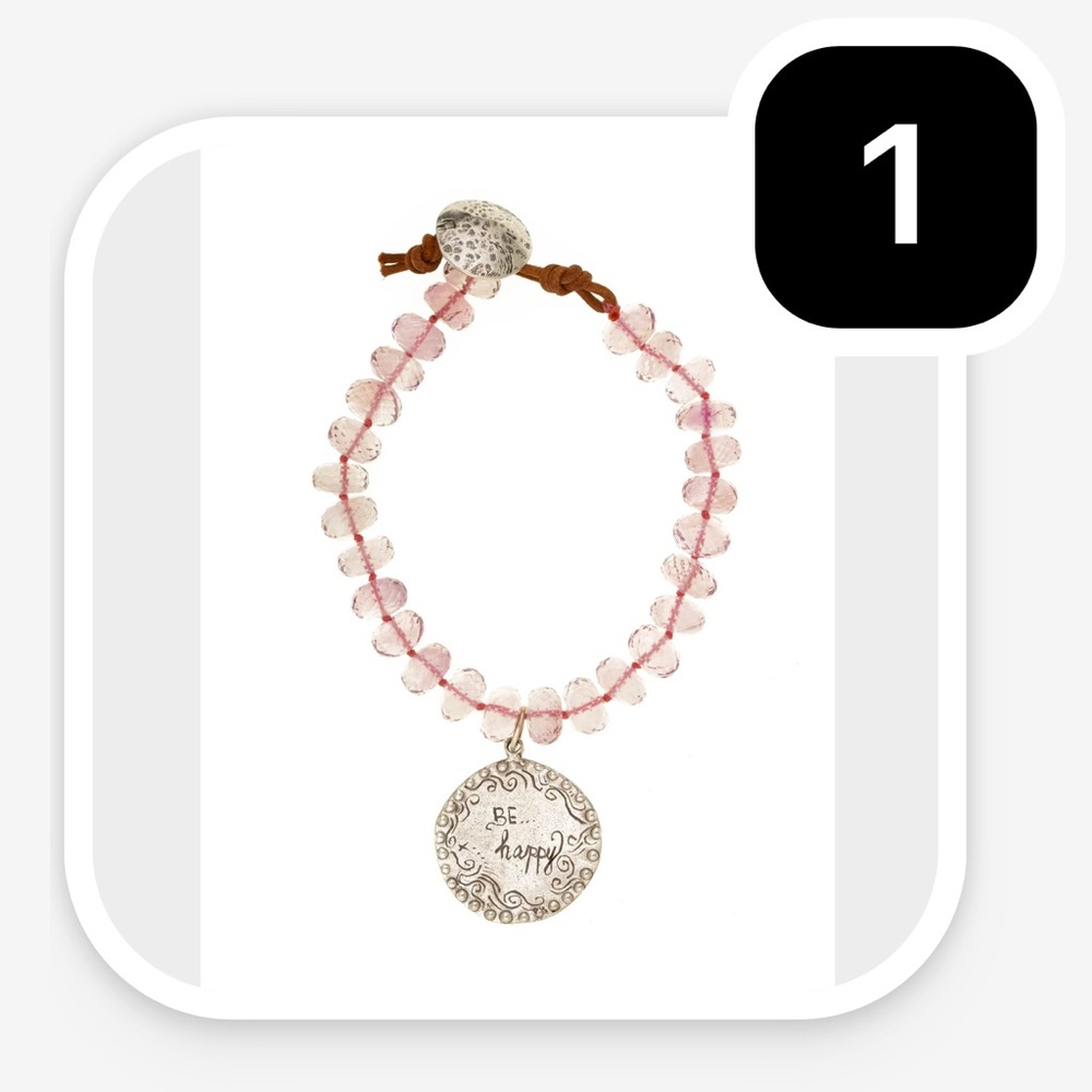Jes MaHarry silver and pink quartz  Bracelet